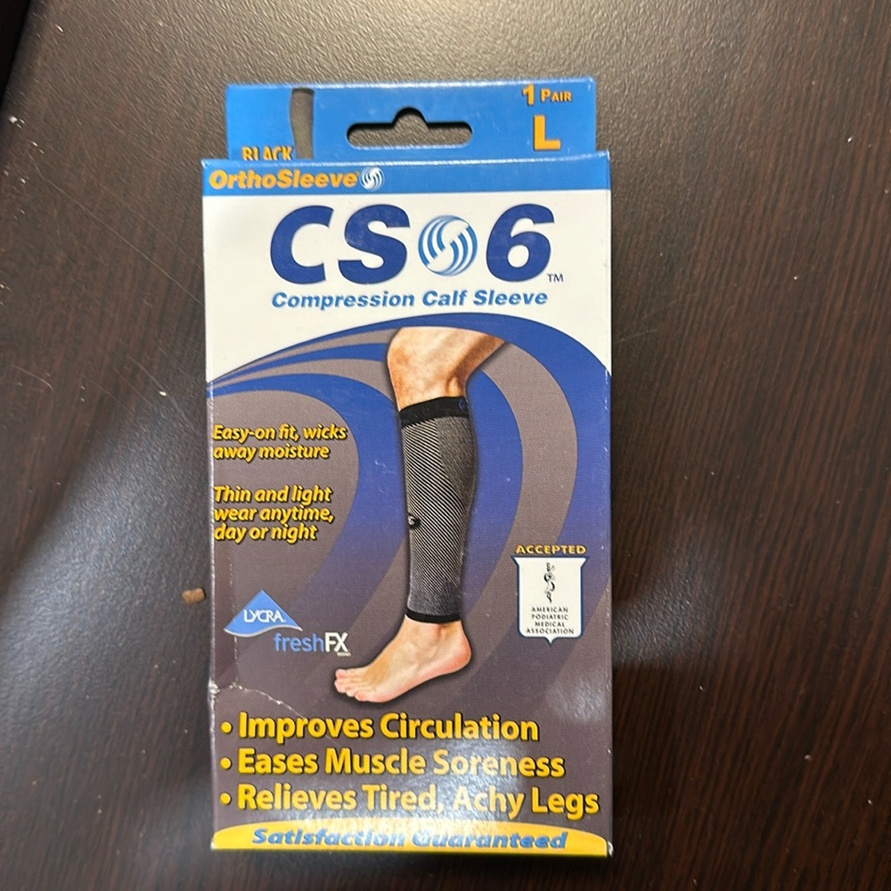 Orthosleeve CS6 compression calf sleeve in black colour